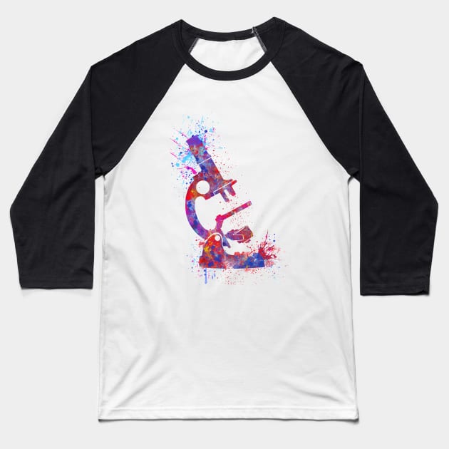 Microscope Baseball T-Shirt by RosaliArt